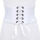 Elastische Brede Taille Riem voor Dames | Wit | Stretch Korset Riem