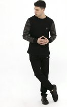 SCR. Zadiq - Warme Heren Sweater - Trui met legerprint - Zwart - Maat XL