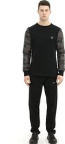 SCR. Zadiq - Warme Heren Sweater - Trui met legerprint - Zwart - Maat S