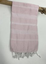 Hamamdoek | Stripe | Licht roze  | 100 x 180 CM | Strand | Sauna / Wellness | Vakantie | Thuis