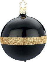 Twee Stijlvolle Twin Kerstballen zwart met goud - Handgemaakt in Duitsland