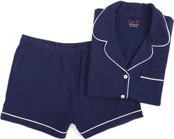 Omslag van La V shortama voor Meisjes met klassieke kraag Donkerblauw 152-158