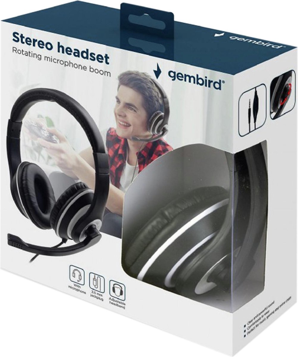 Gembird Gaming Headset - 1x 3,5mm Jack (4-pins) - 1,8 meter - Zwart