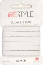 Restyle - Super Elastiek 8mm - Wit/Rood - 6m