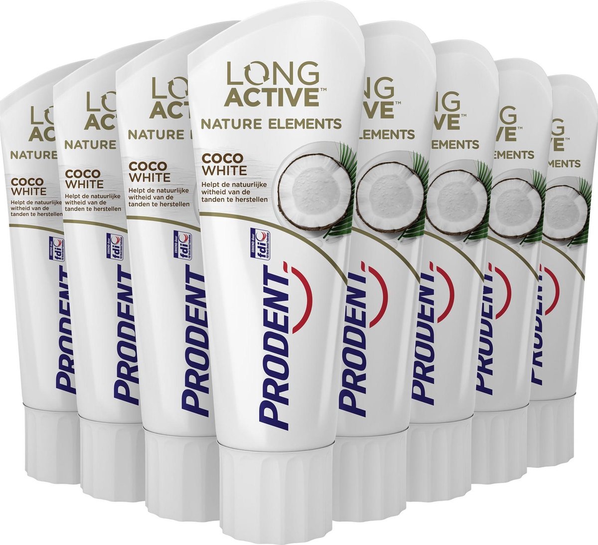 Prodent Long Active™ Nature Elements Coco White Tandpasta - 12 x 75 ml - Voordeelverpakking - Prodent