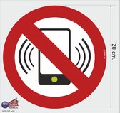 GSM telefoon UIT sticker 20 cm. groot.