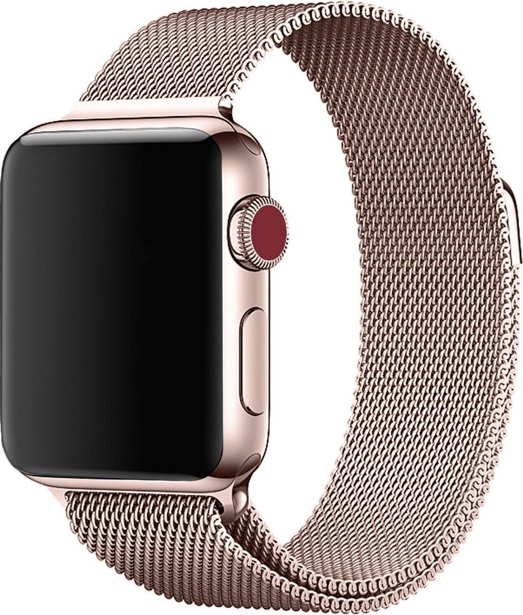 Shop4 - Bandje voor Apple Watch SE 40mm - Metaal Goud | bol.com