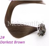 wax bonding hair extensions 50stuk 40cm #dark brown keratine bondings