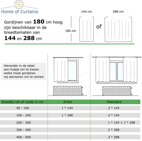 Home of Curtains - RUBEN - Gordijn - Verduisterend - Kant en Klaar - 144x180 cm - Zwart - Home of Curtains