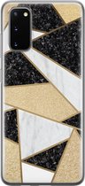 Samsung Galaxy S20 hoesje siliconen - Goud abstract - Soft Case Telefoonhoesje - Print / Illustratie - Goud