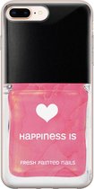 iPhone 8 Plus/7 Plus hoesje siliconen - Nagellak - Soft Case Telefoonhoesje - Print / Illustratie - Transparant, Roze
