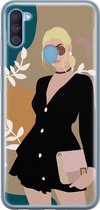 Samsung A11 hoesje - Abstract girl | Samsung Galaxy A11 hoesje | Siliconen TPU hoesje | Backcover Transparant