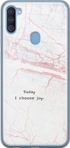 Samsung A11 hoesje - Today I choose joy | Samsung Galaxy A11 hoesje | Siliconen TPU hoesje | Backcover Transparant