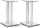 auna Set Auna-luidsprekerstandaarden glas aluminium , maximumbelastbaarheid van 10 kg per stuk , vibratieremmendzweefeffect