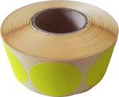 Blanco etiketten op rol - 25 mm rond - geel radiant
