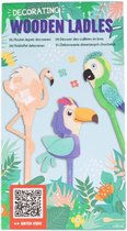houten lepels decoreren - Flamingo's decoreren - knutselen - Flamingo - Dieren versieren - pollepels - poppenkast decoratie maken - poppenkastpop