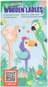 Afbeelding van het spelletje houten lepels decoreren - Flamingo's decoreren - knutselen - Flamingo - Dieren versieren - pollepels - poppenkast decoratie maken - poppenkastpop