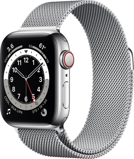 Apple Watch Series 6 GPS + Cellular, 40mm Silver Stainless Steel Case with  Silver | bol.com