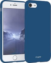 IYUPP Siliconen telefoonhoesje geschikt voor Apple iPhone 7 / 8 / SE 2020 Hoesje Donker Blauw - Shockproof