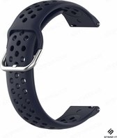 Strap-it Siliconen bandje met gaatjes - geschikt voor Garmin Vivoactive 4 45mm / Garmin Venu 2 - blauw