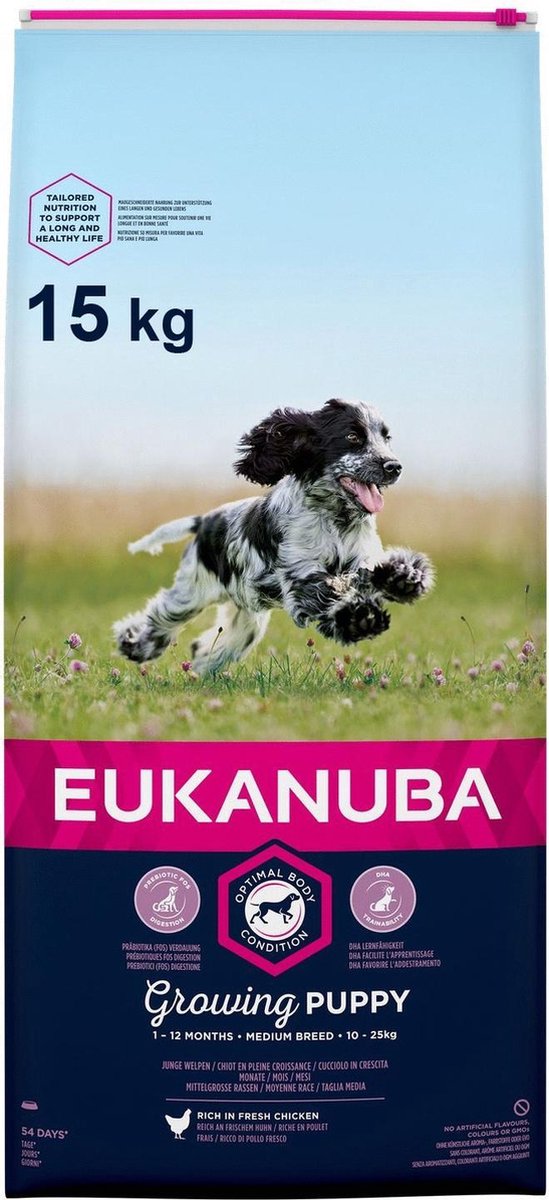 Eukanuba Dog Puppy Medium Breed Kip 15 kg