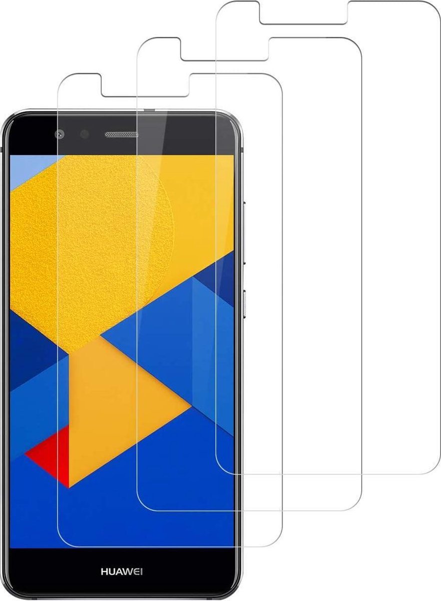 Screenprotector Glas - Tempered Glass Screen Protector Geschikt voor: Huawei P10 Lite - 3x