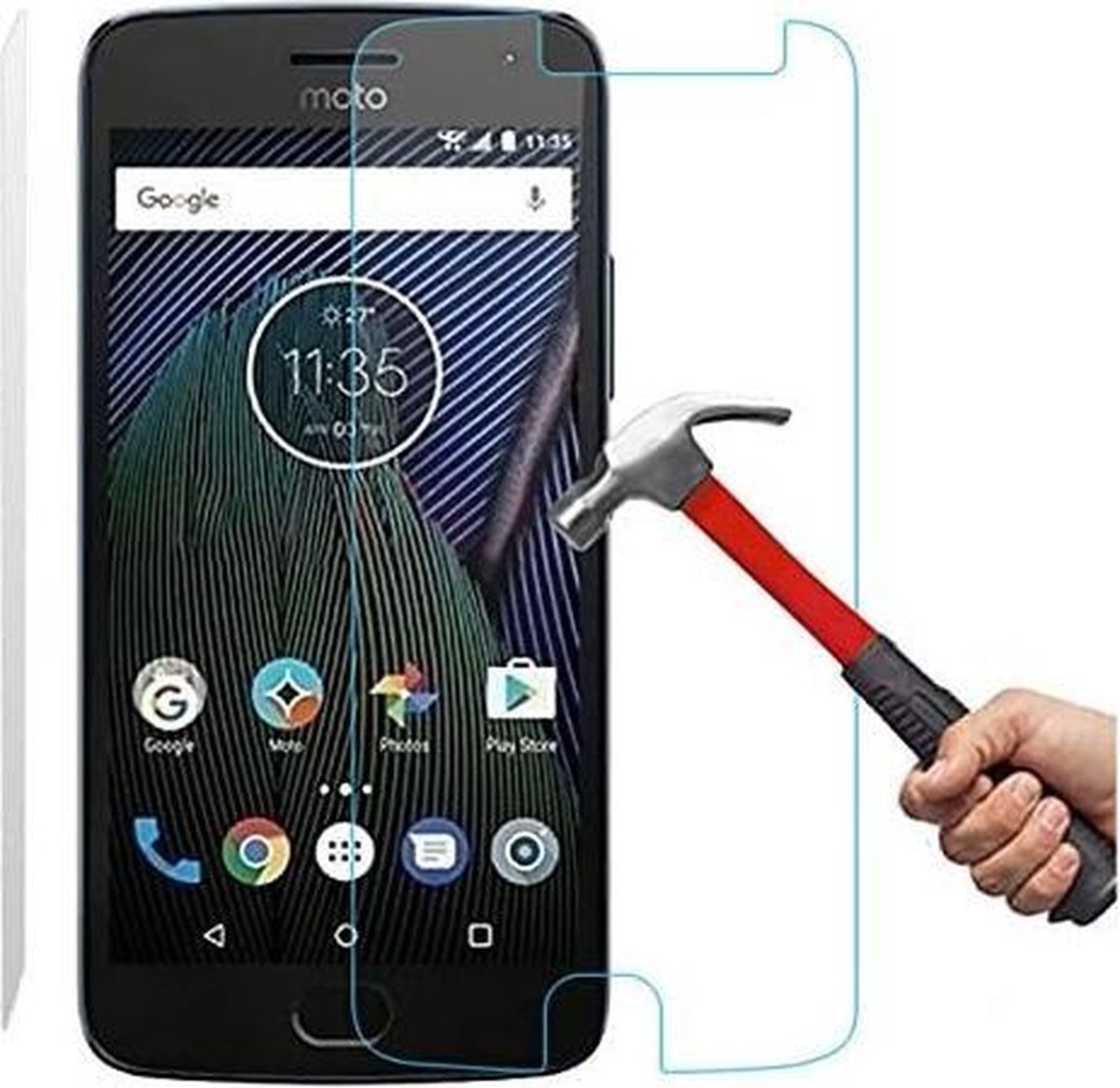 Screenprotector Glas - Tempered Glass Screen Protector Geschikt voor: Motorola Moto G5s Plus- 2x