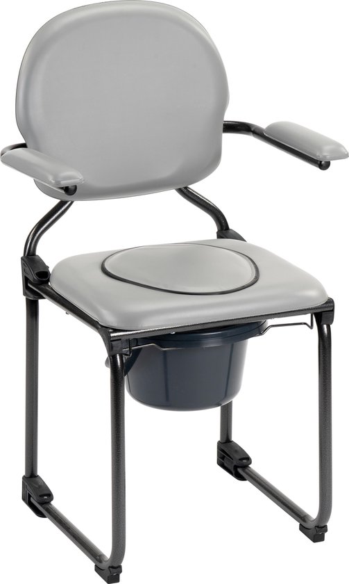 Chaise longue Vakman ernstig Luxe opvouwbare toiletstoel / inklapbare postoel wc stoel grijs | bol.com
