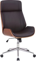 Bureaustoel - Kantoorstoel - Design - In hoogte verstelbaar - Hout - Bruin - 66x58x118 cm