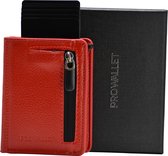 ProWallet Traditional - Pasjeshouder - 11 Pasjes, Briefgeld en Muntgeld - RFID Anti Skim - Rood