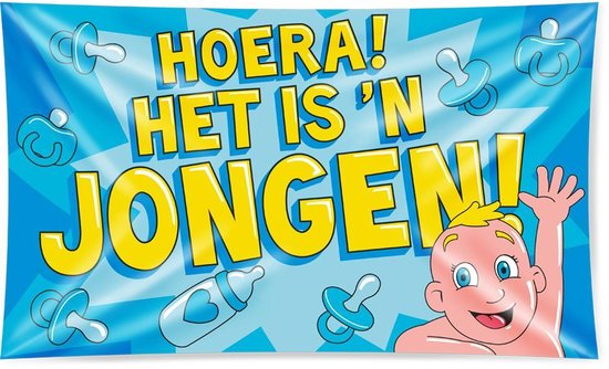Vlag + Slinger - Hoera, jongen | bol.com
