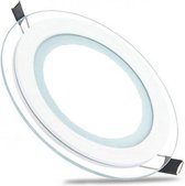 LED Downlight Slim - Inbouw Rond 15W - Helder/Koud Wit 6400K - Mat Wit Glas - Ø200mm - BSE