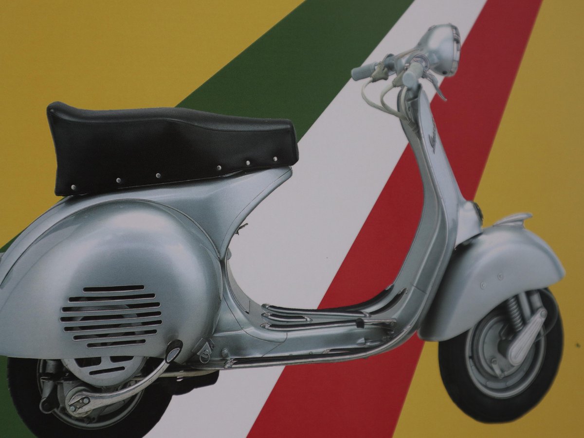 Plaque Métal Vespa Vintage – Italie 1970 – 17,5 X 11,5 Cm – Pin-Up