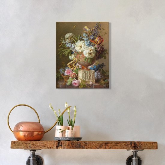 Peinture sur toile Nature morte aux fleurs avec vase en albâtre - Gerard van Spaendonck - 40 x 50 cm