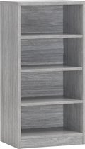 Boekenkast modern 110 cm met 3 planken spaanplaat  eikenhout grijs