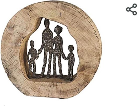 Beeld Family - hout - staal (bronskleur) Casablanca