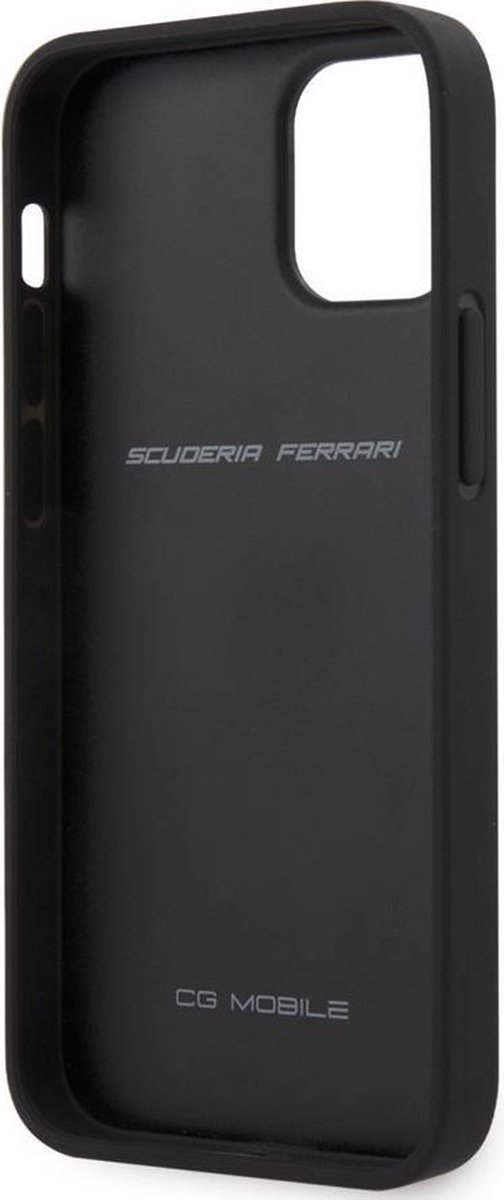 iPhone 12 Mini Backcase hoesje - Ferrari - Effen Zwart - Kunstleer van Ferrari — afbeelding 4