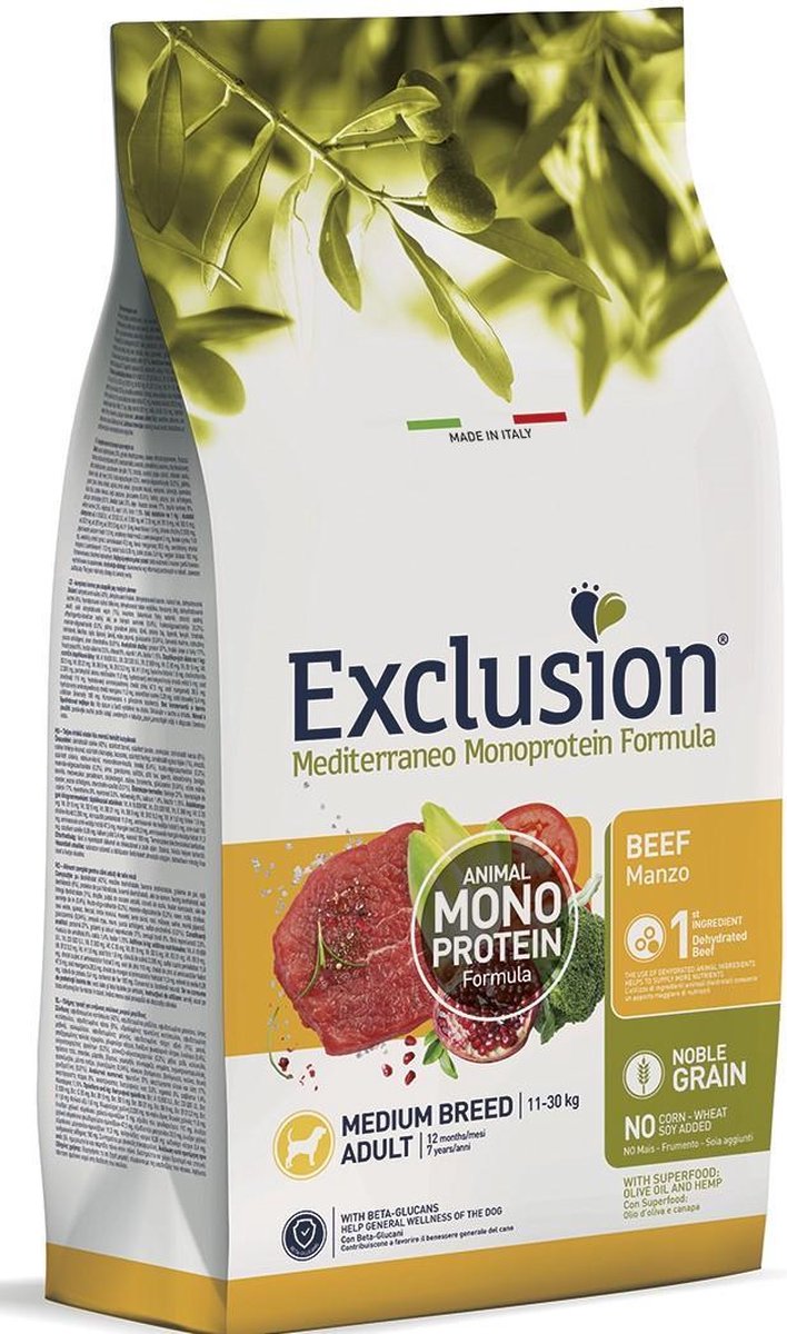 EXCLUSION Exclusion Mediterraneo medium beef 12 kilo