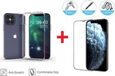 2-In-1 Screenprotector Hoesje  Bescherming Protector Set Geschikt Voor Apple iPhone 12 Pro Max (6.7 Inch) - Full Cover 3D Tempered Glass Screen Protector Met Siliconen Back Bescher