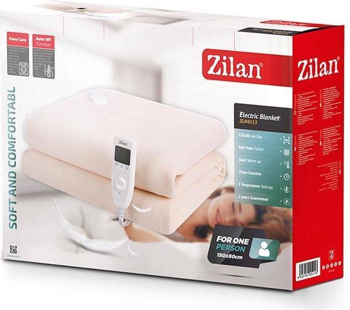 Zilan - Elektrische deken - Elektrische deken 1 persoons - 150 x 80 cm - snelle opwarmtijd - wasbaar – foto 5