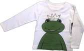 Ziegfeld T-shirt Kikker Koning Junior Lange Mouw Wit Maat 86
