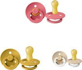 Bibs speen maat 2 - coral - vanilla glow in the dark - mustard