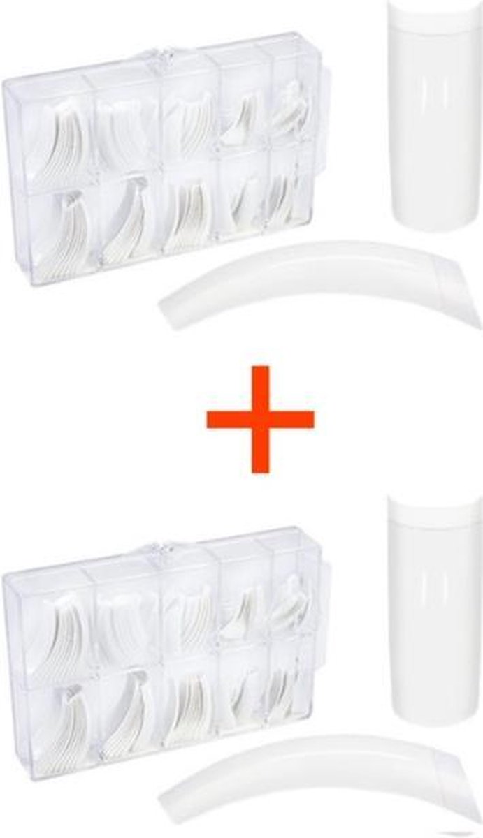 Goedkoopste Nageltips Wit 2 X 100 Stuks - Kunstnagel Voordeel Set!