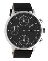 OOZOO Timepieces C10668 Zwart Zilverkleurig Horloge