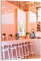 Dibond - Roze Bar  - 80x120cm Foto op Aluminium (Wanddecoratie van metaal)