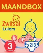 Bol.com Zwitsal Luiers - Midi Maat 3 - 213 stuks - Voordeelverpakking aanbieding