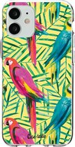 Casetastic Apple iPhone 12 Mini Hoesje - Softcover Hoesje met Design - Tropical Parrots Print