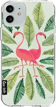 Casetastic Apple iPhone 12 / iPhone 12 Pro Hoesje - Softcover Hoesje met Design - Flamingos Green Print