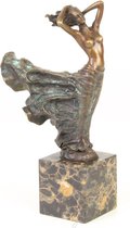 Wervelende Jurk - Bronzen beeldje - Dame - 26,3 cm hoog