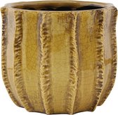 Plantenwinkel Pot Manon ochre okergeel ronde bloempot binnen 15 cm